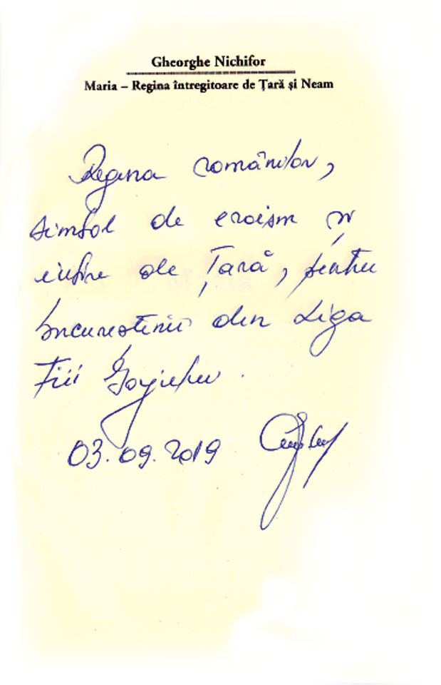 Gheorghe nichifor Maria Regina Intregitoare AUTOGRAF
