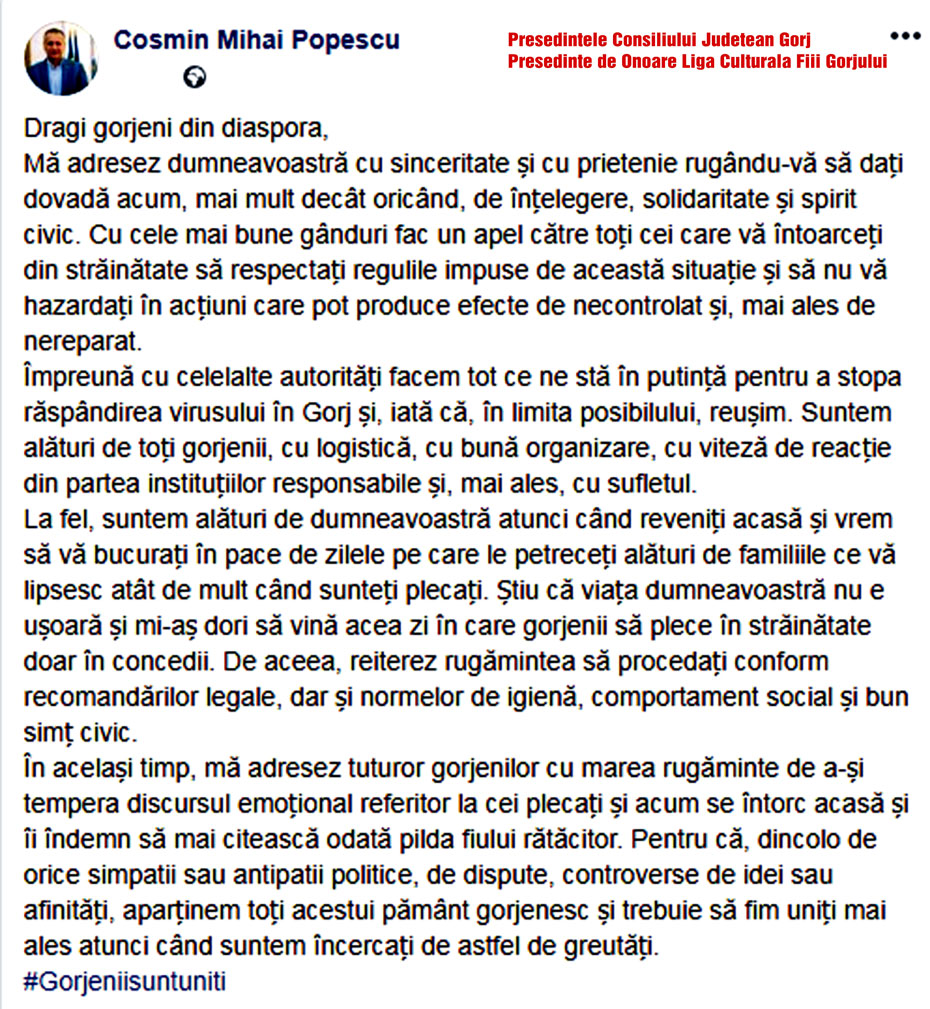 Cosmin Mihai Popescu Dragi Gorjeni