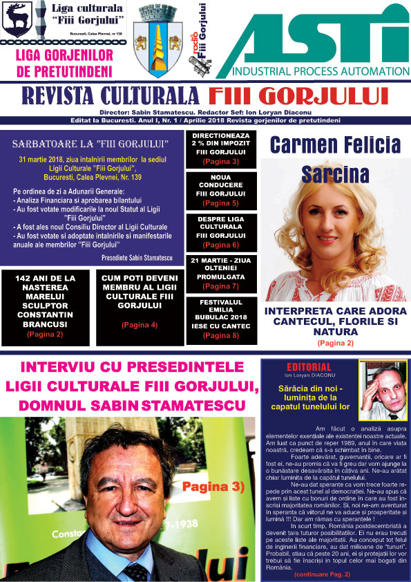 Prima pagină a ediției tipărite din aprilie 2018